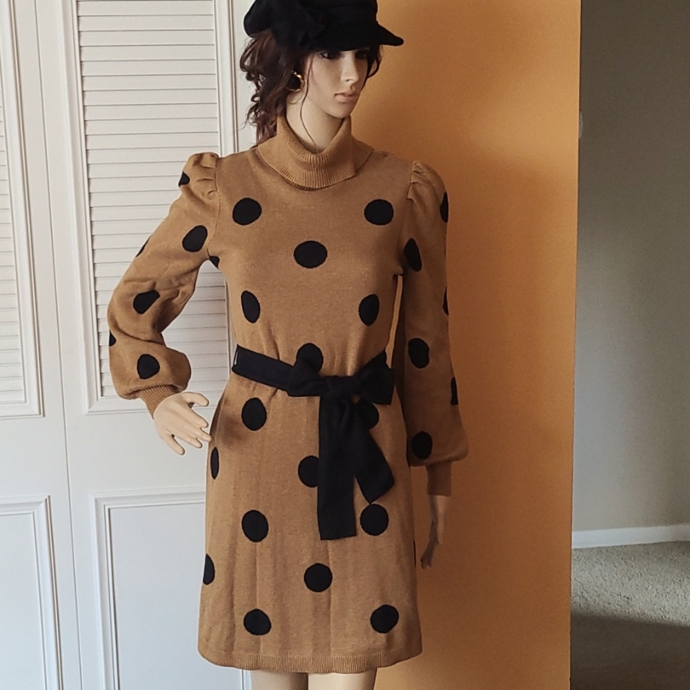 Who What Wear Turtleneck Belted Sweater Dress-Size XS